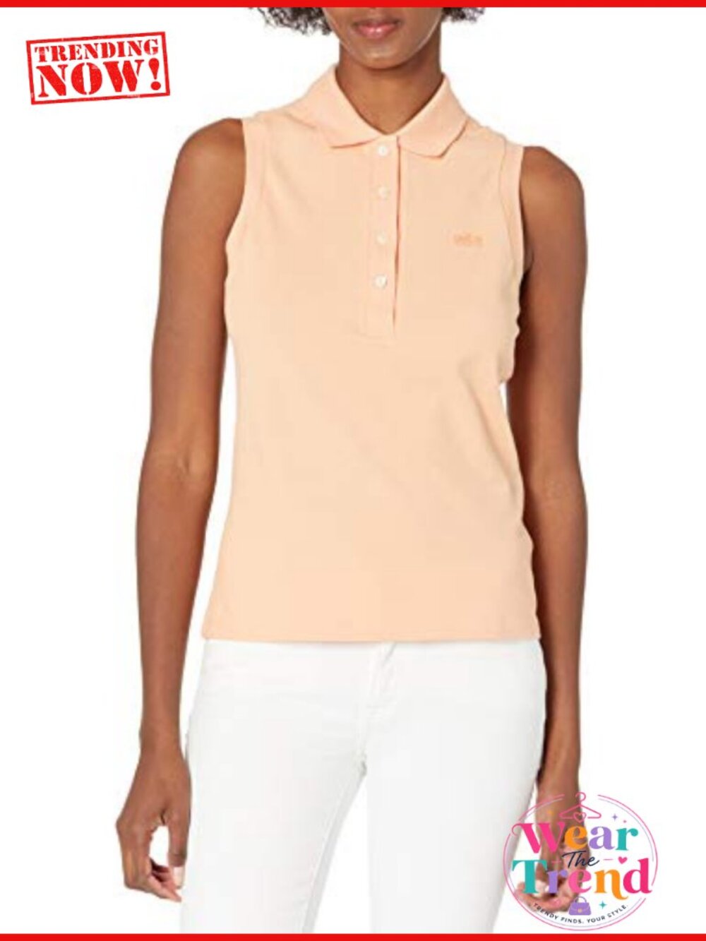 Sleeveless Stretch Polo Shirt Slim Fit Mini Piqué Cotton Elastane